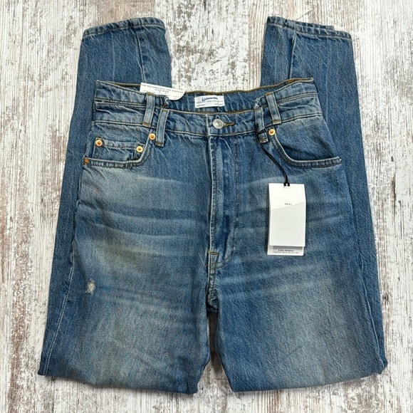 Zara Woman NWT The Reconstructed Vintage High Rise Straight Leg Jeans - Picture 1 of 13